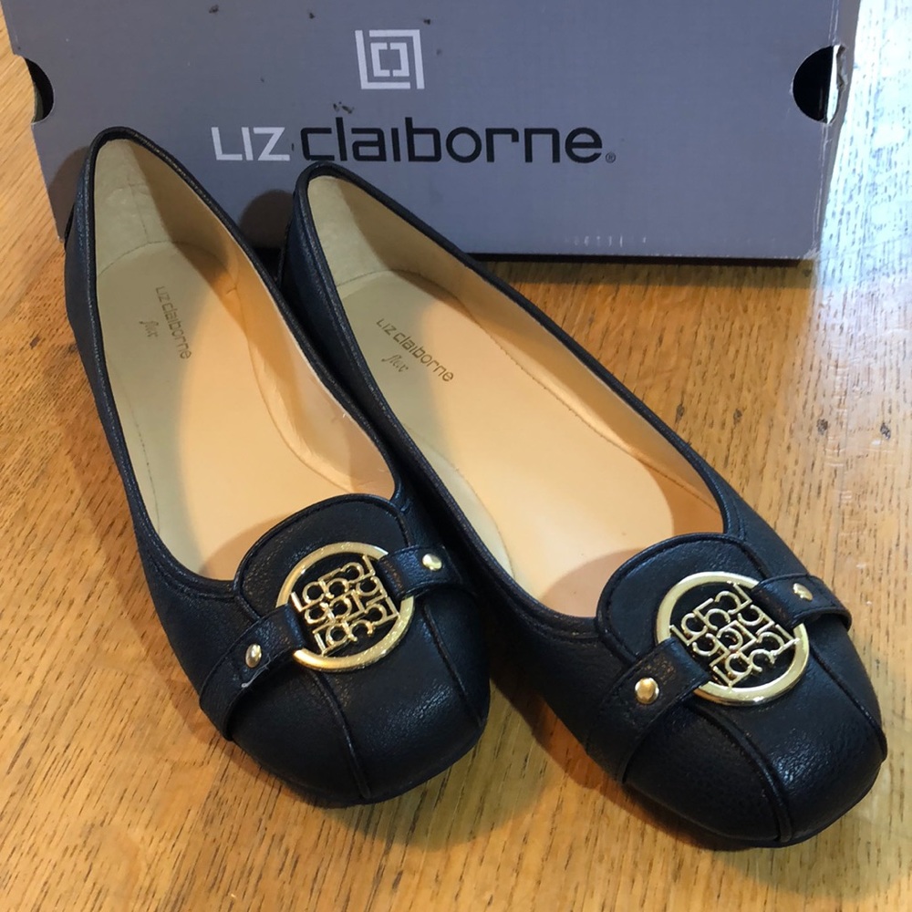 Liz Claiborne Black Flats